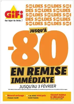 Prévisualisation de Soldes du magasin GiFi formulaire valide 07/01/2026