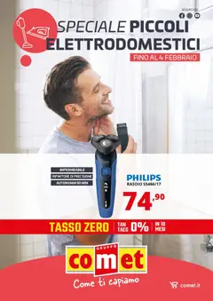 Anteprima dell'opuscolo Volantino Piccoli Elettrodomestici Cura persona, Pulizia e Stiro dal negozio Comet valido da 23/01/2026
