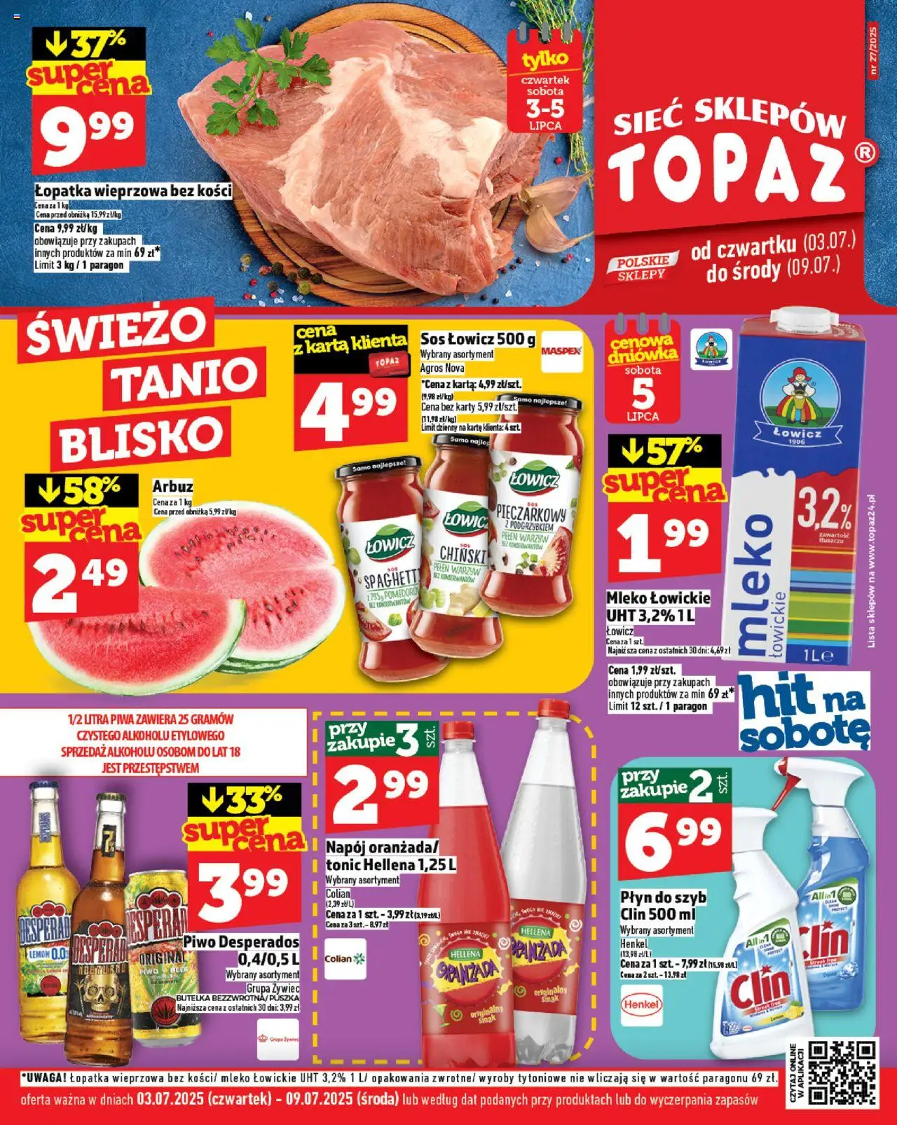 Topaz Gazetka od 03.07.2025 - Nowa Gazetka - Numer strony 1