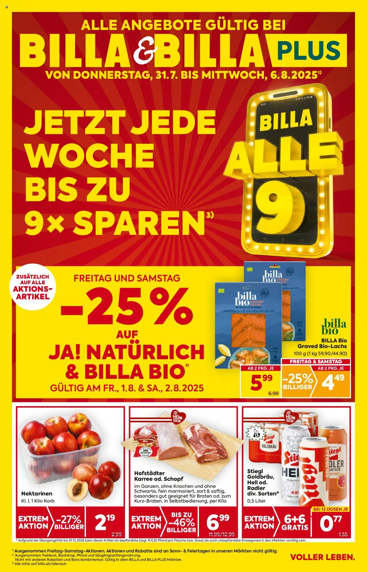 Billa AT aktuális szórólap, érvényes 2025.07.31.-től - 1 oldal