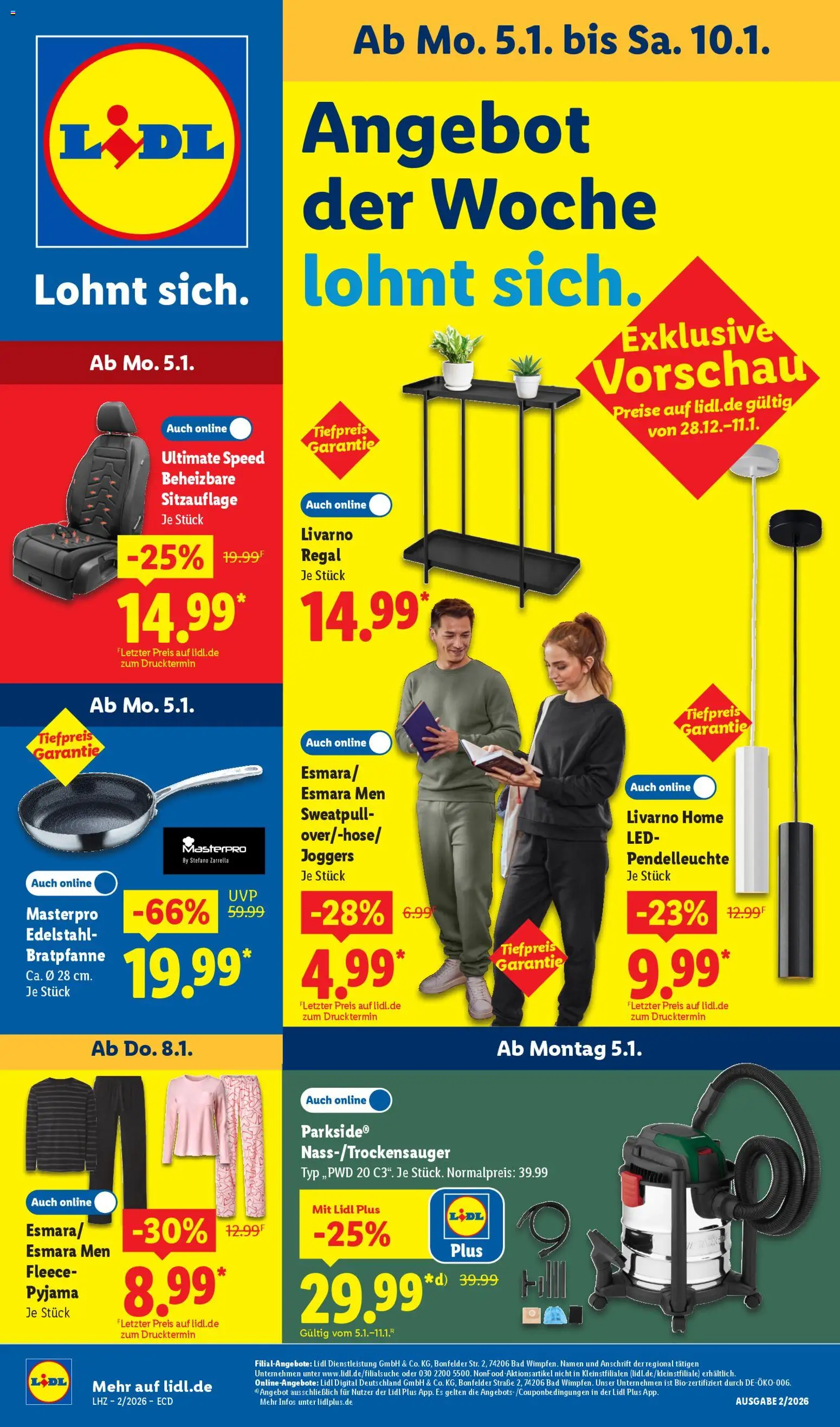 Vorschau von dem Prospekt des Geschäftes Lidl, gültig ab dem 05.01.2026