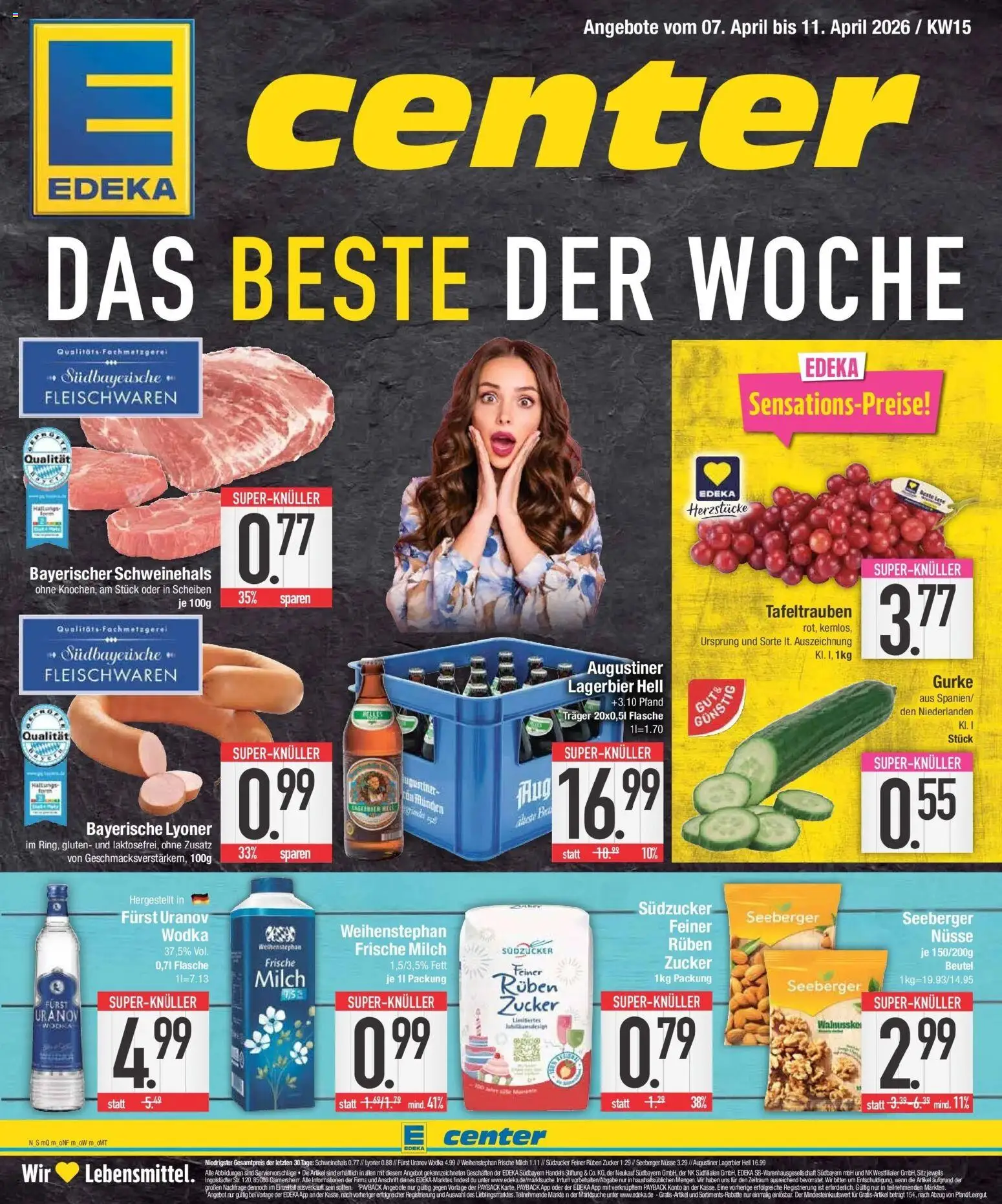 Vorschau von dem Prospekt des Geschäftes Edeka, gültig ab dem 05.04.2026 - Milch, Vodka, Zucker, Wodka, Nüsse