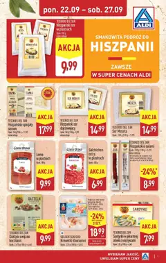 Pogląd gazetki "Smakowita podróz do Hiszpanii w ALDI" ze sklepu Aldi ważnej od 21.09.2025