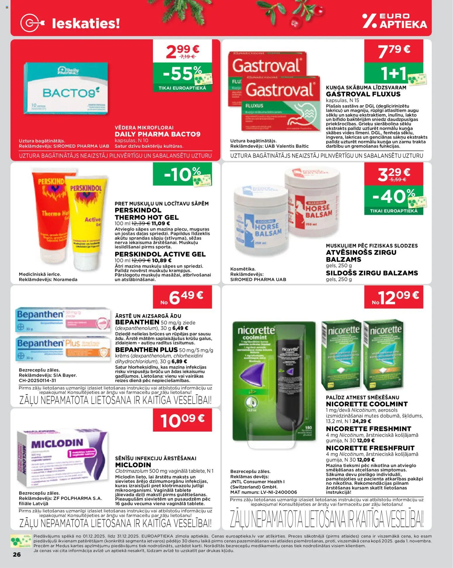 Skatīt Euroaptieka akciju bukletu, derīgs no 2025.12.01