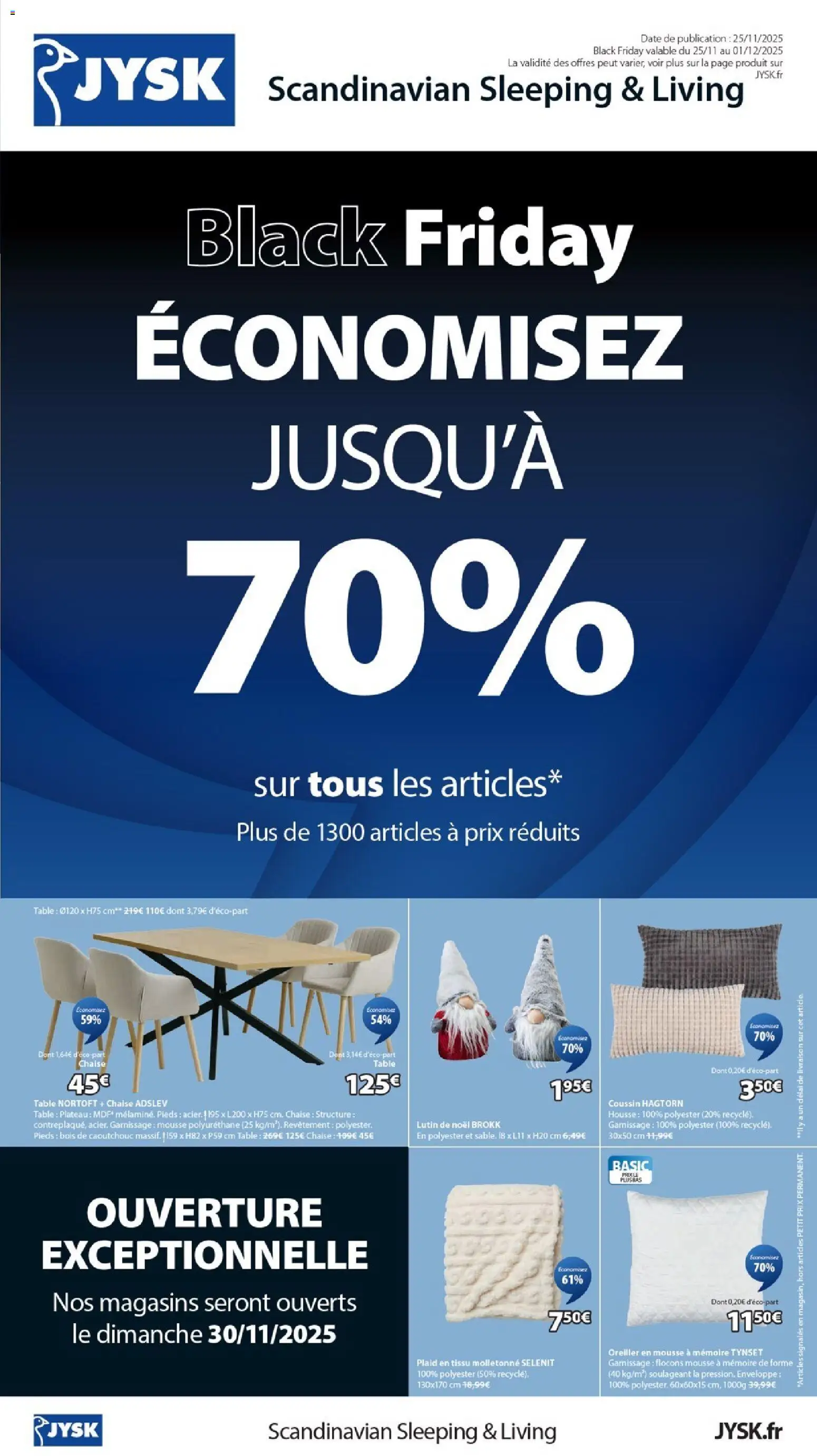 Prévisualisation de Black Friday du magasin Jysk formulaire valide 25/11/2025