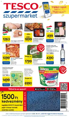 Tesco - Szupermarket akciós újság megtekintése, amely érvényes 2025.08.07.-től