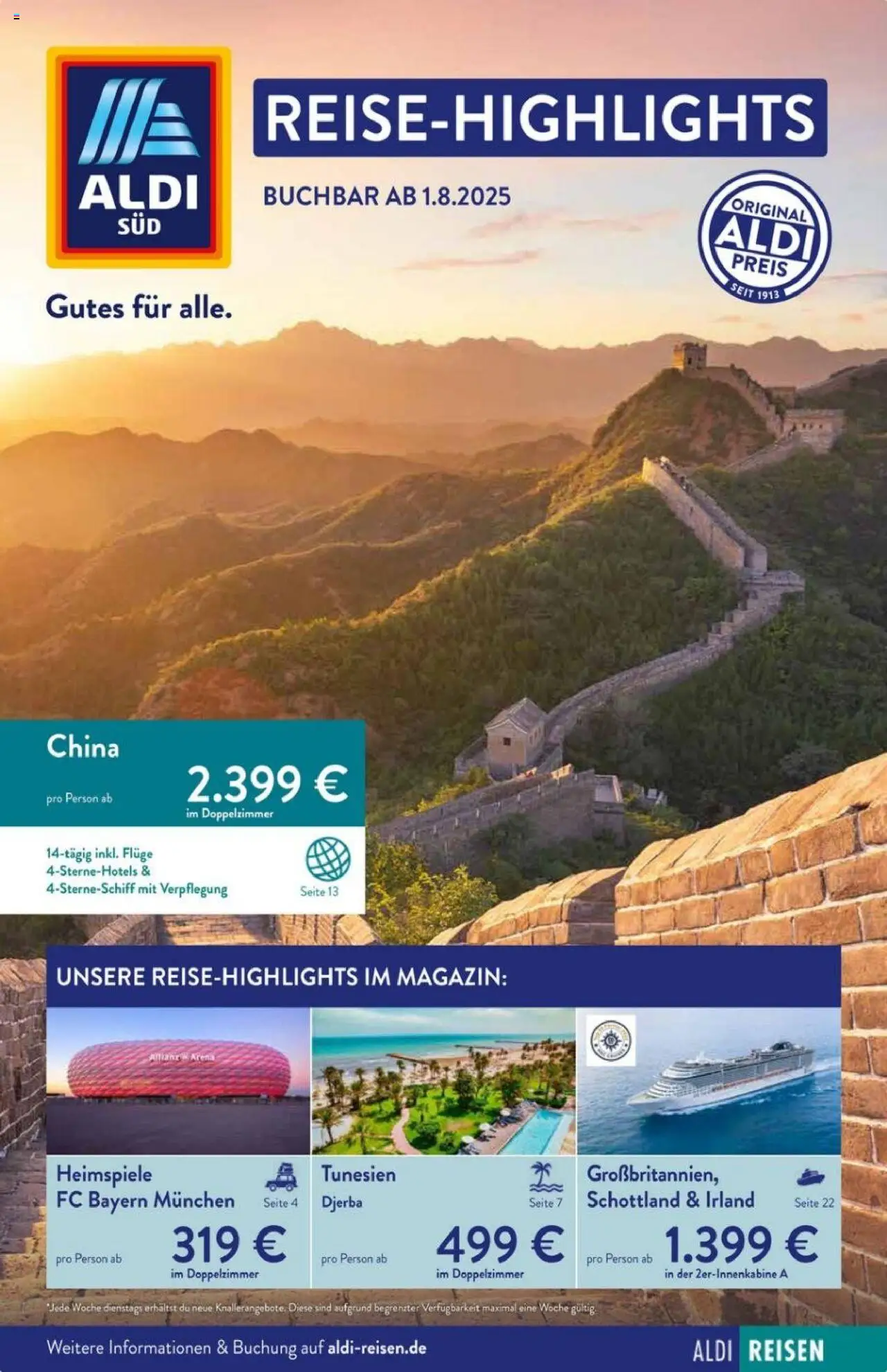 Aldi Reisen Prospekt (vom 01.08.2025 - 31.08.2025)