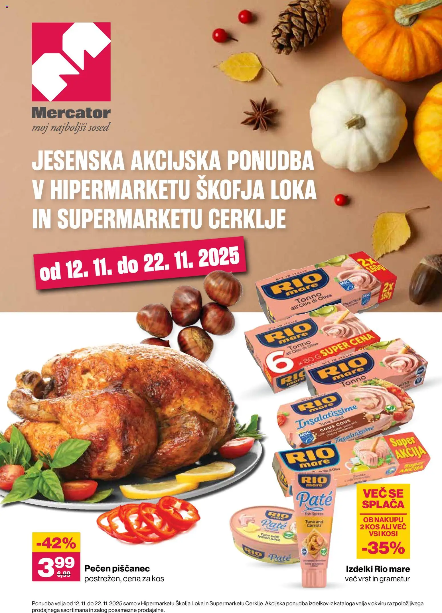 Predogled kataloga iz trgovine Mercator veljaven od 12.11.2025 - Kos, Tuna, Olive