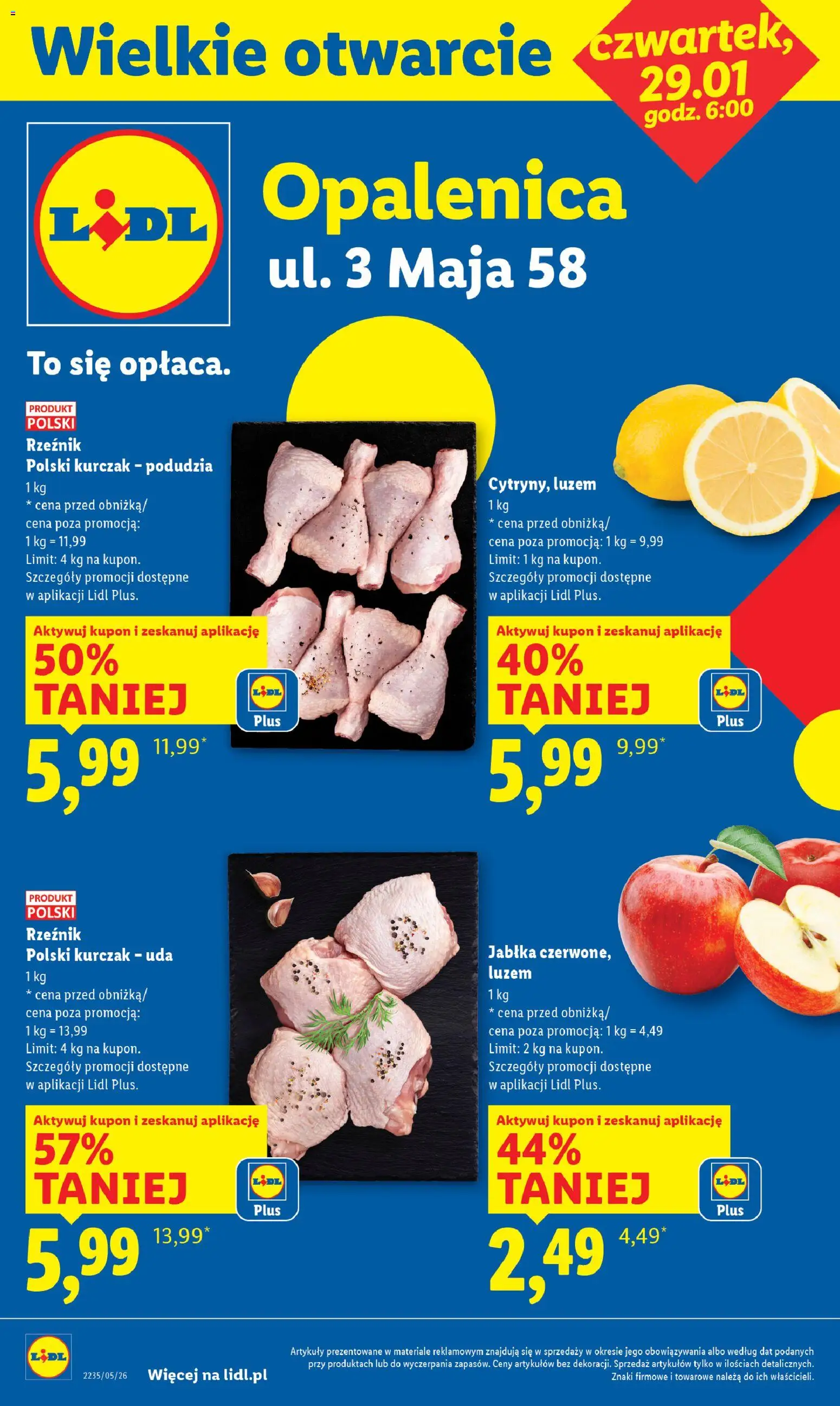 Pogląd gazetki "Wielkie otwarcie w Opalenicy" ze sklepu Lidl ważnej od 29.01.2026