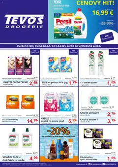 Náhľad TEVOS drogérie letáku platného od 04.08.2025