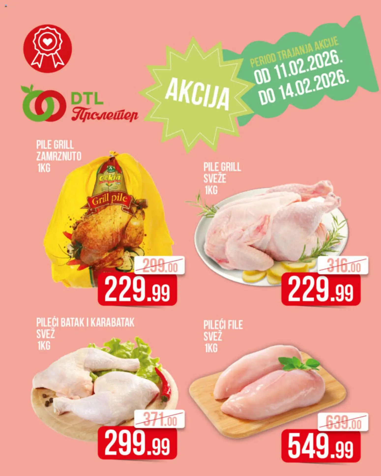 Pregled Metalac Proleter kataloga - važi od 11.03.2026 - Pile, Pileći file, Grill pile, Pileći batak