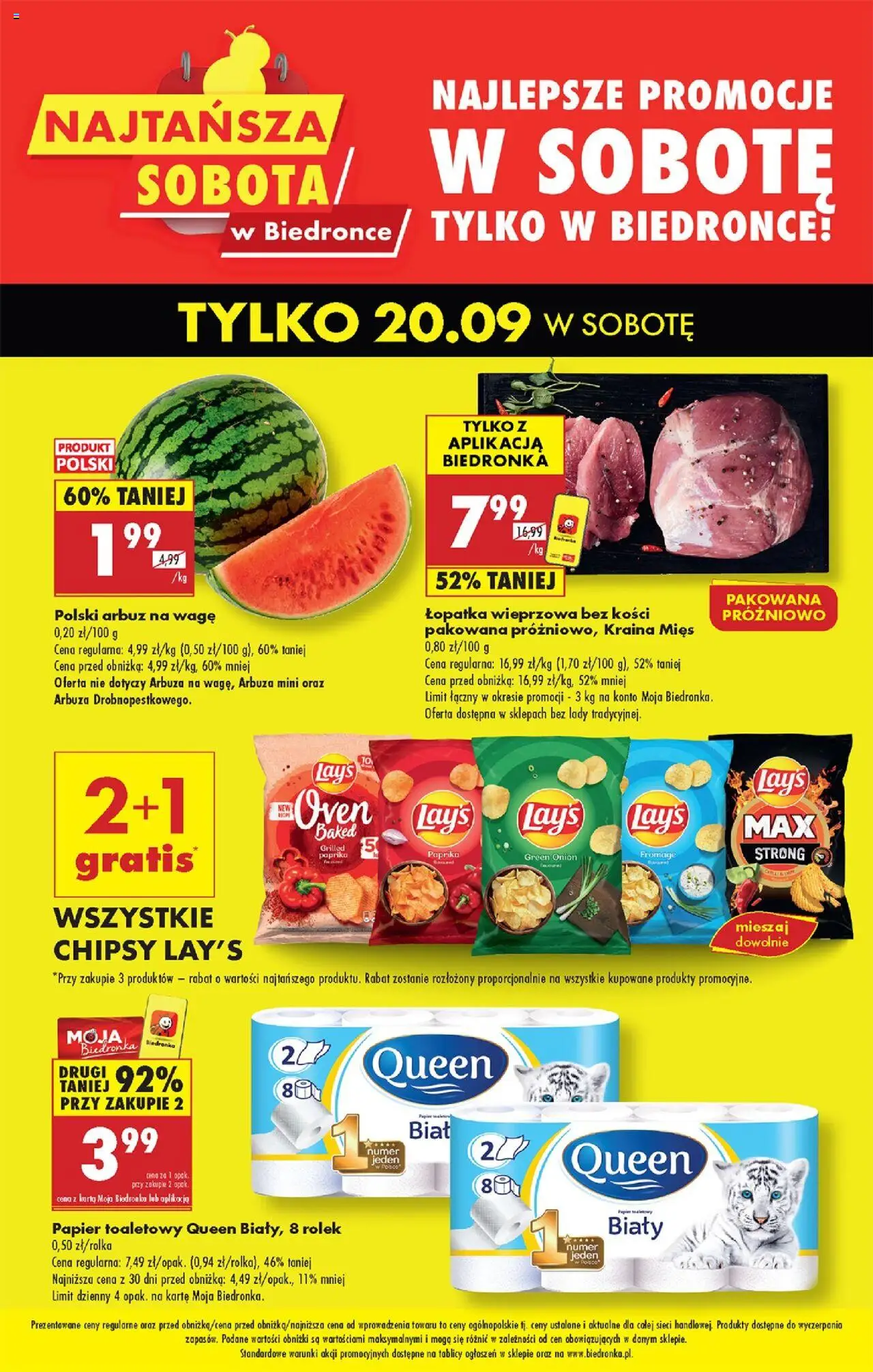 Biedronka gazetka promocyjna 20.09.2025 - "Najtańsza sobota" - Numer strony 1