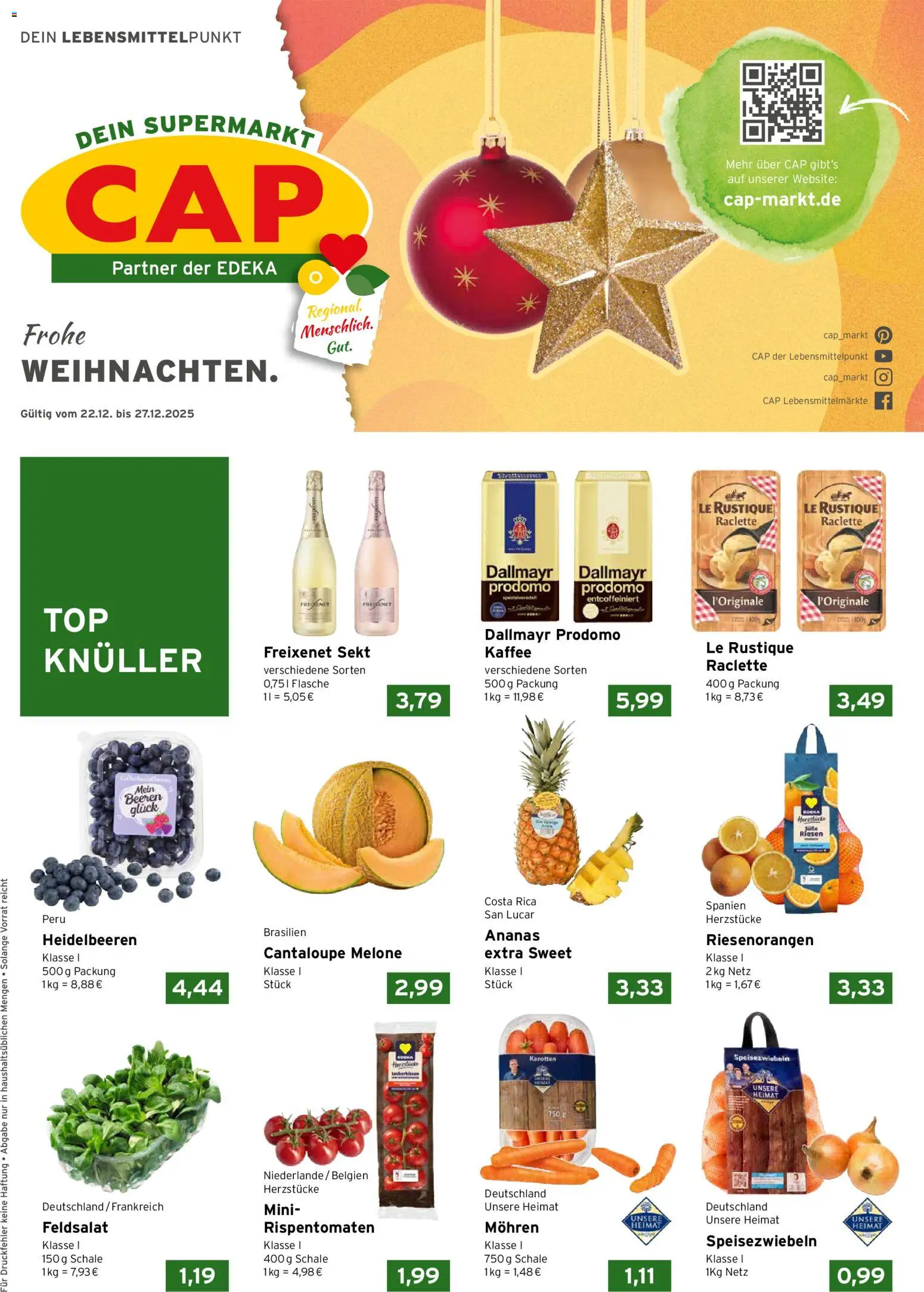 Vorschau von dem Prospekt des Geschäftes CAP Markt, gültig ab dem 22.12.2025