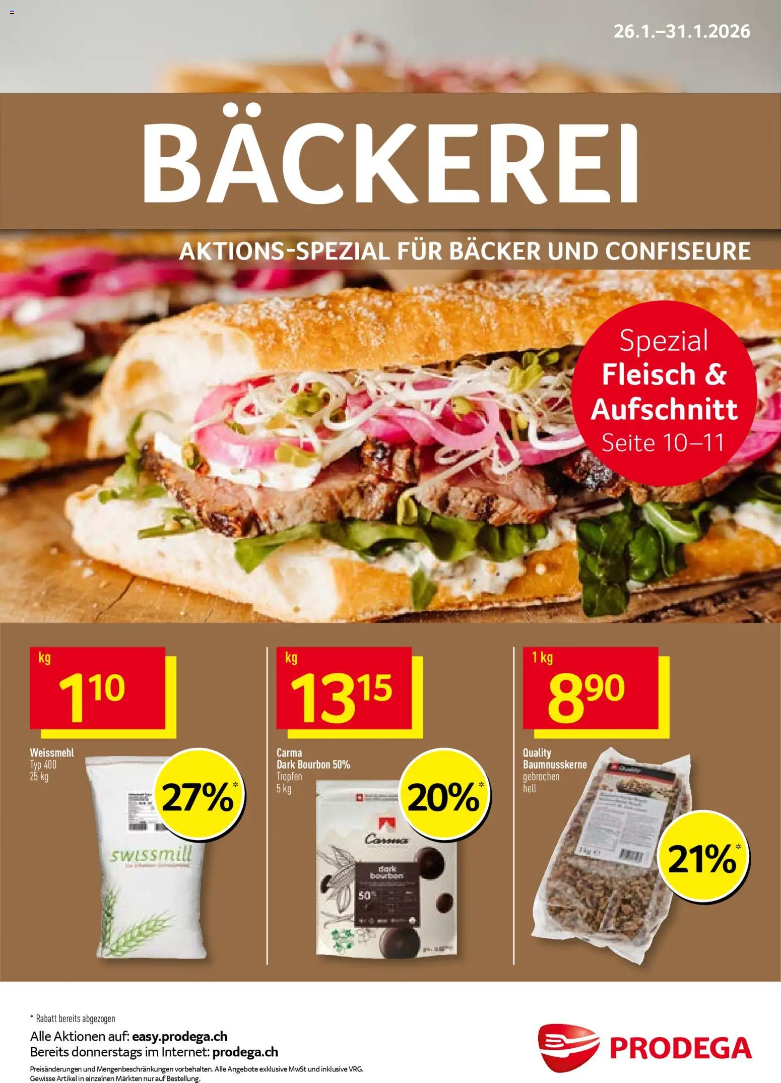 Vorschau des Merkblatts Aktionen Bäckerei vom Shop Prodega gültig von 26.01.2026 bis 31.01.2026