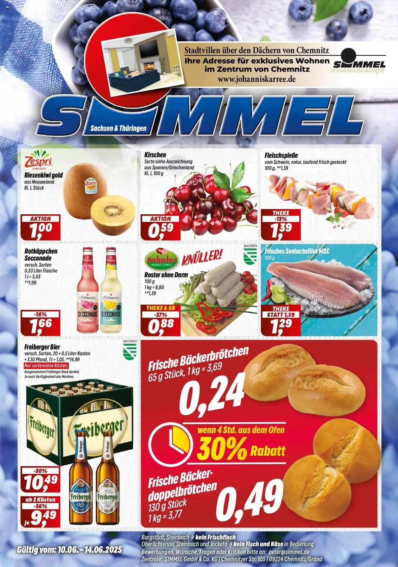 Simmel Prospekt (vom 10.06.2025 - 14.06.2025) - Käse, Bier, Fisch, Kiwi, Grapefruit, Rotkäppchen, Ofen, Kirschen