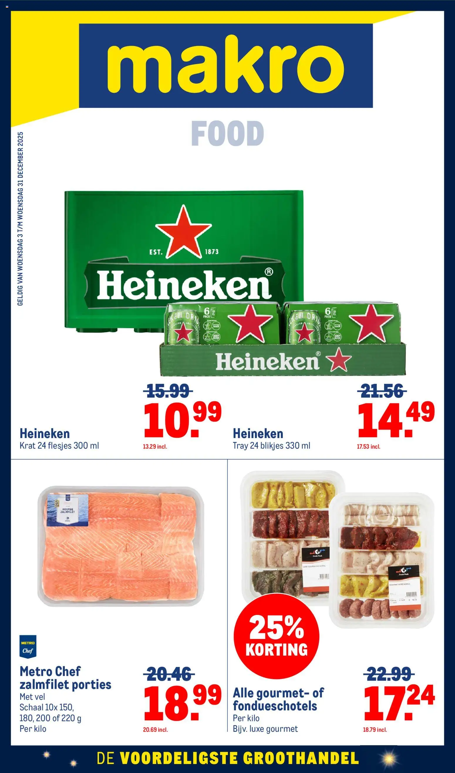 Voorbeeld van Folder van winkel Makro geldig vanaf 03-12-2025 - Heineken, Schaal, Zalmfilet