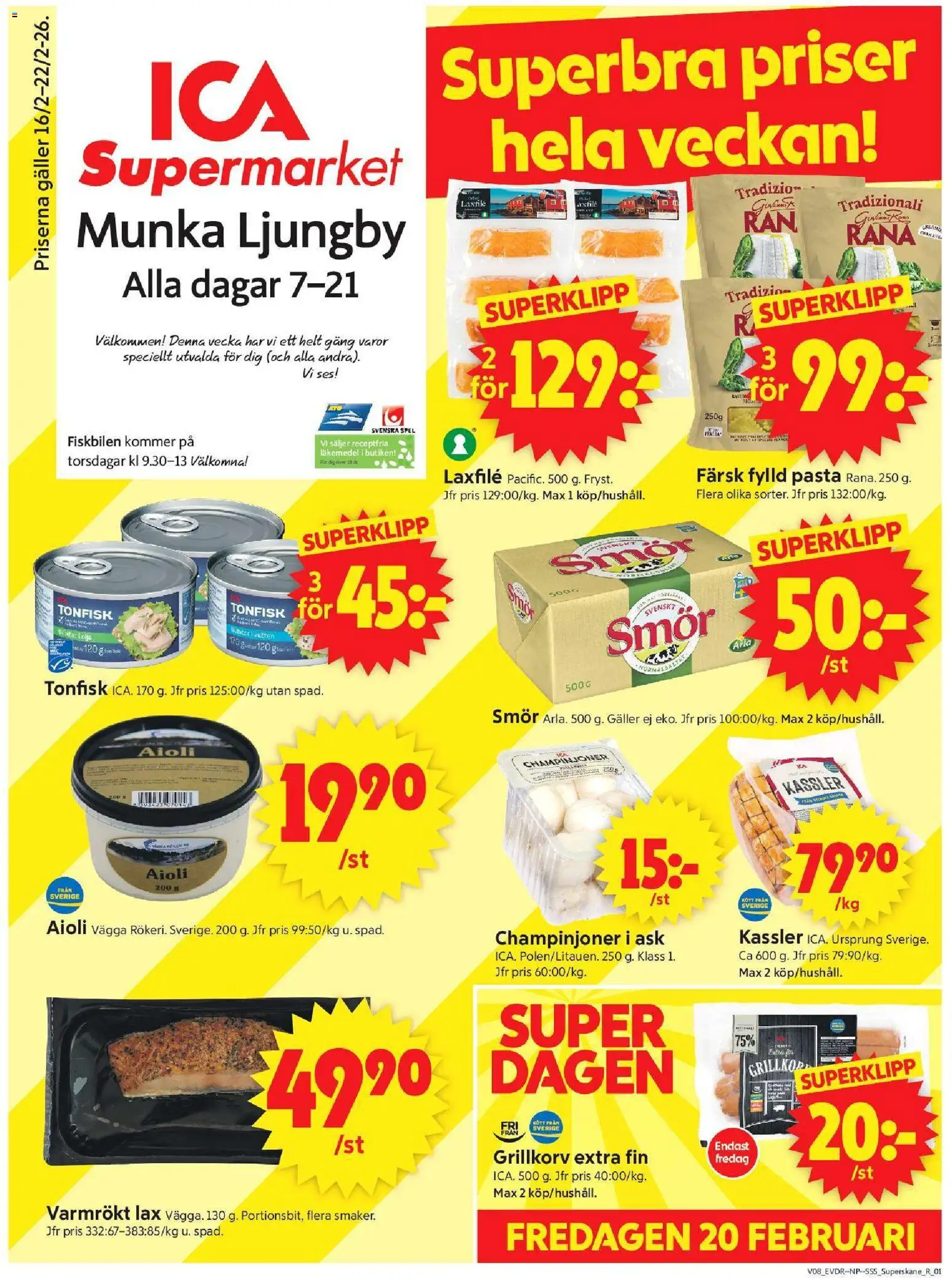 Förhandsgranska reklamblad Munka-Ljungby från butik ICA Supermarket gäller från 16/02/2026