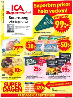 Förhandsgranska reklamblad Borensberg från butik ICA Supermarket gäller från 15/09/2025