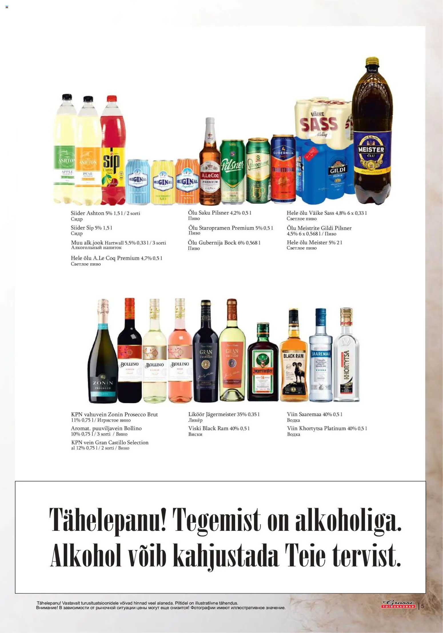 Grossi Toidukaubad kliendilehe eelvaade alates 2026.01.12