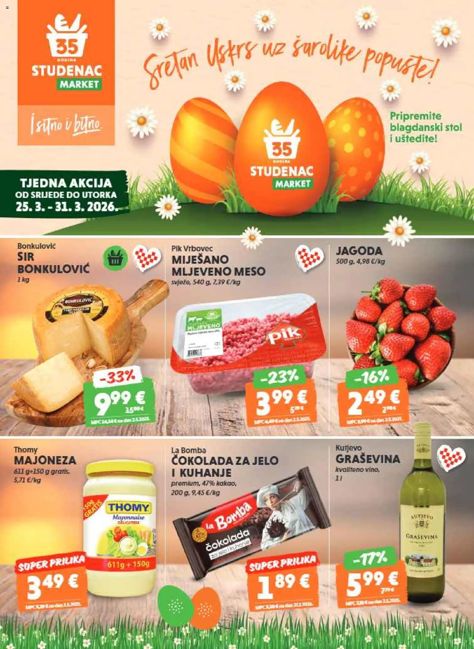 Pregled letka Tjedna akcija Studenac trgovine Studenac vrijedi od 25.03.2026