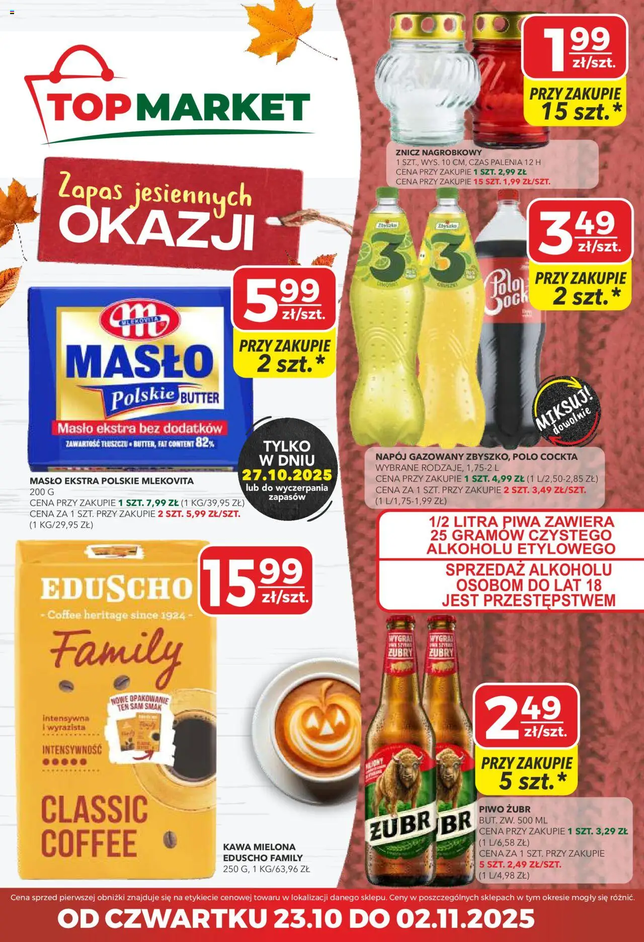 Top Market Gazetka od 23.10.2025 - Nowa Gazetka - Numer strony 1