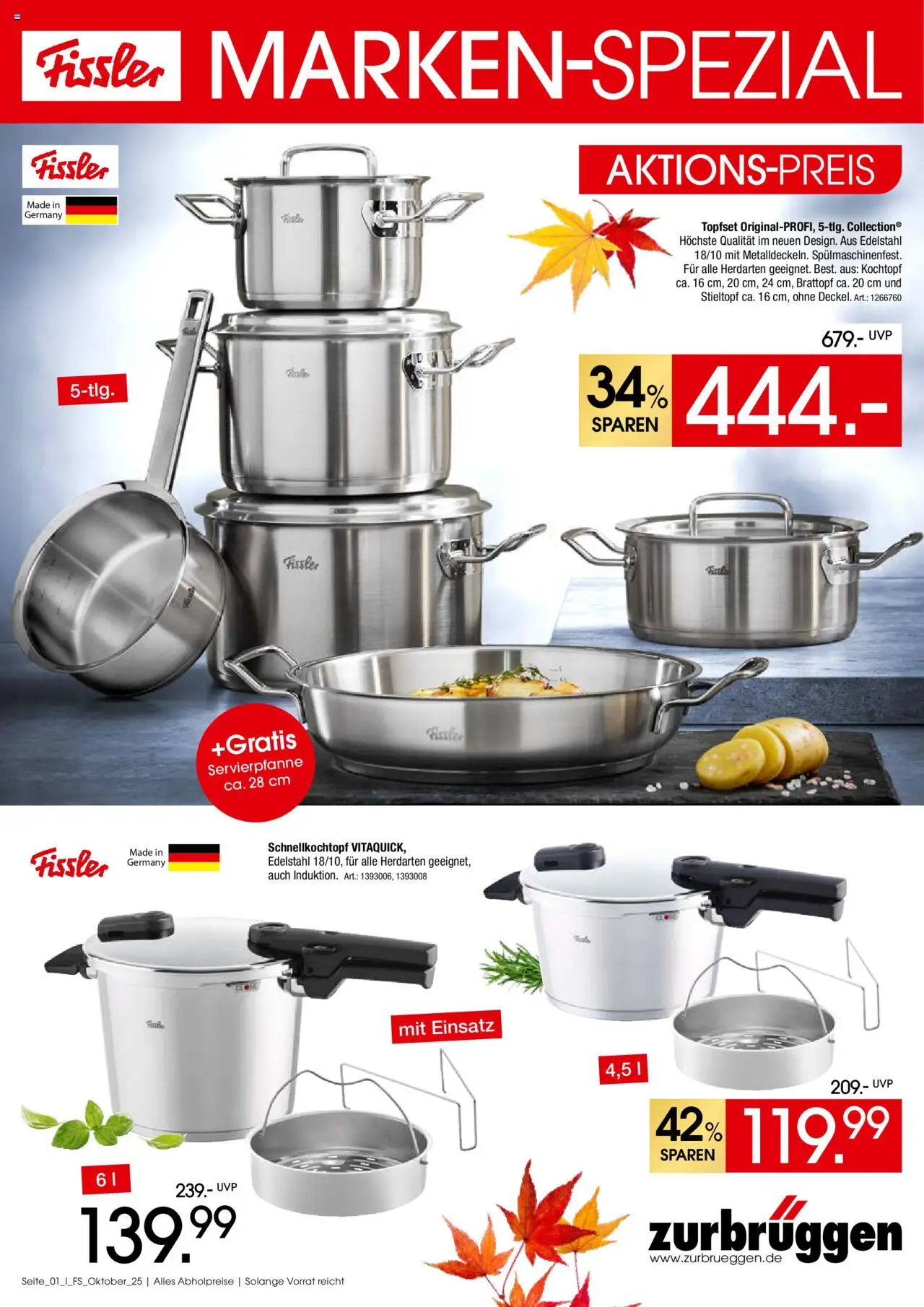 Vorschau von dem Prospekt des Geschäftes Zurbrüggen, gültig ab dem 01.10.2025