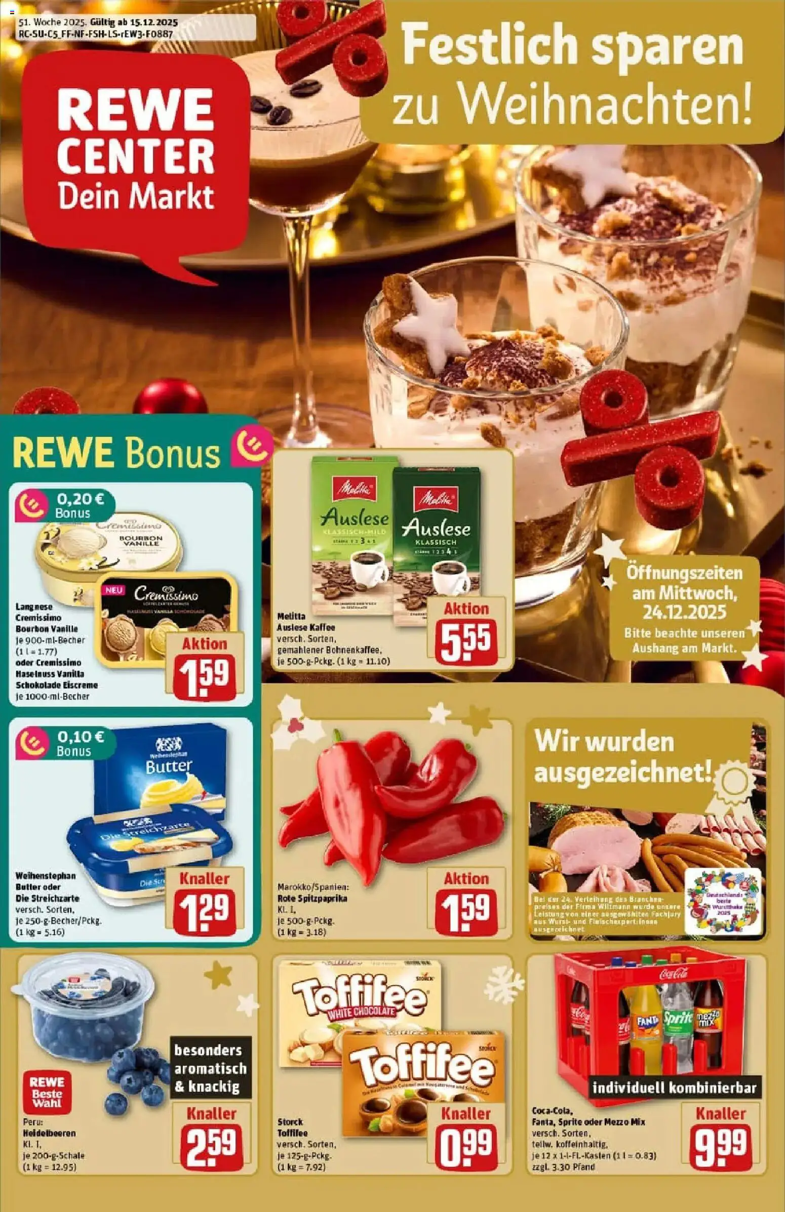 Vorschau von dem Prospekt des Geschäftes Rewe, gültig ab dem 15.12.2025
