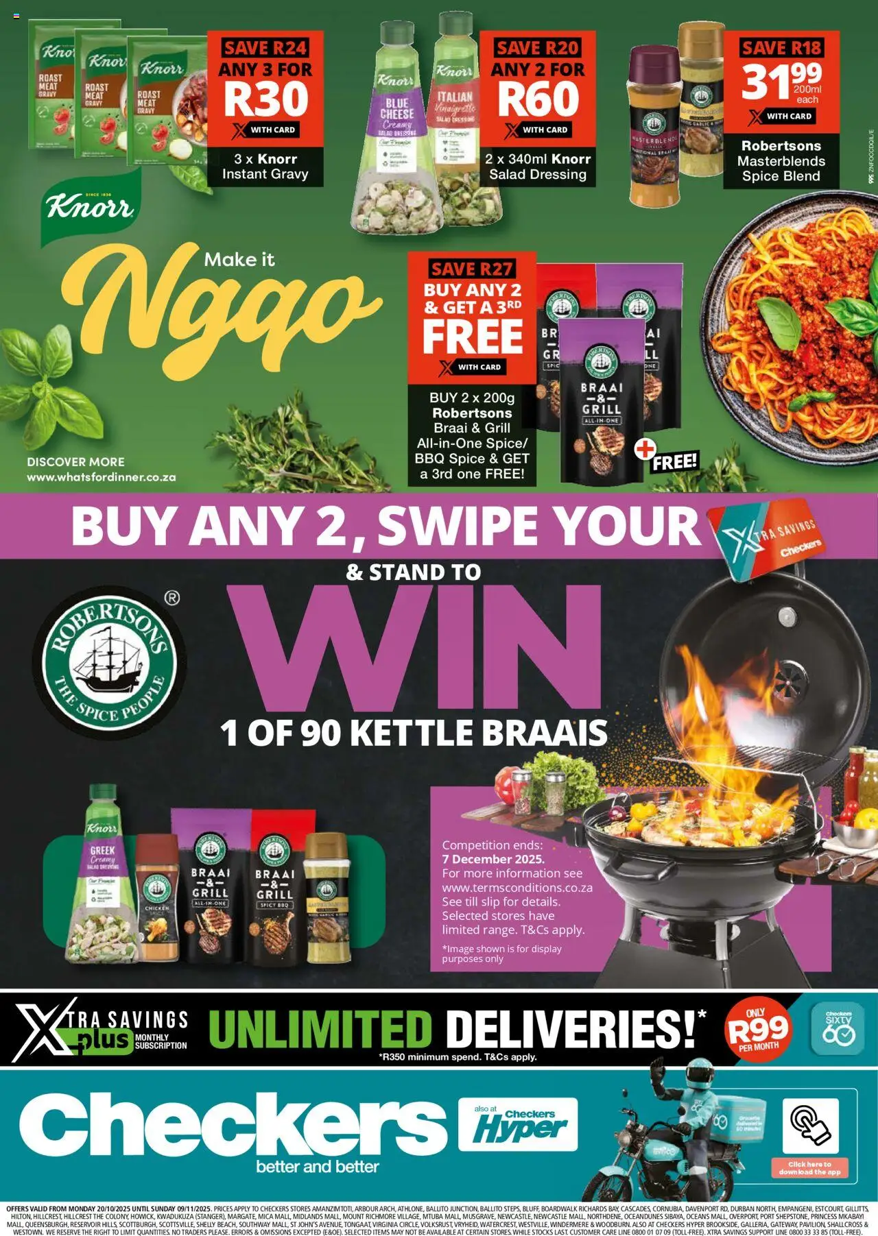 Checkers Kwazulu Natal - Knorr & Robertsons Promotion 20/10 - 09/11/2025 >> Catalogue