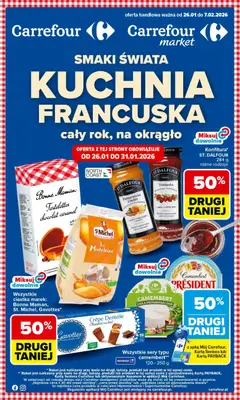 Pogląd gazetki "Kuchnia Francuska" ze sklepu Carrefour ważnej od 26.01.2026