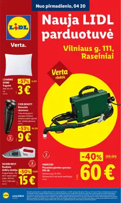 LIDL parduotuvės leidinio LIDL leidinys - Nauja parduotuvė Raseiniuose galiojančio nuo 2026.04.20 peržiūra