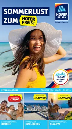 Vorschau der Angebote: Hofer Hofer - Hofer Reisen Katalog gültig ab 29.04.2026