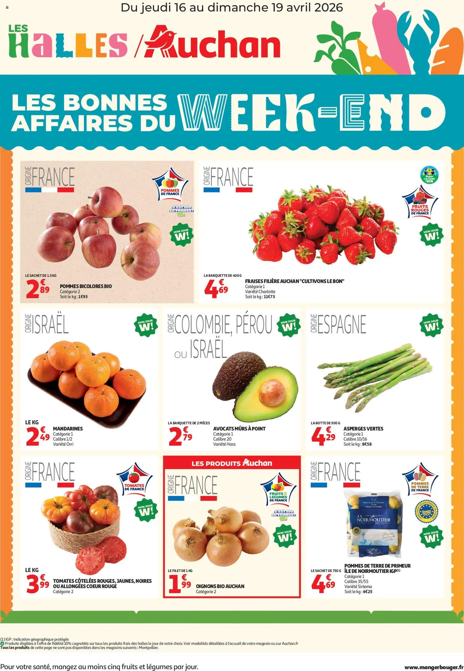 Prévisualisation de Auchan les bons plans du week-end dans votre hyper du magasin Auchan formulaire valide 16/04/2026