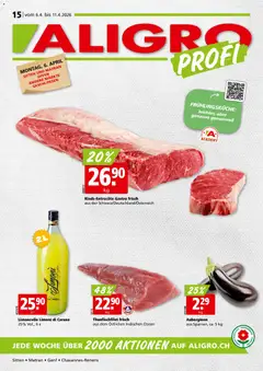 Vorschau des Merkblatts Aligro aktionen Chavannes, Matran, Genf, Sitten vom Shop Aligro gültig von 06.04.2026 bis 11.04.2026