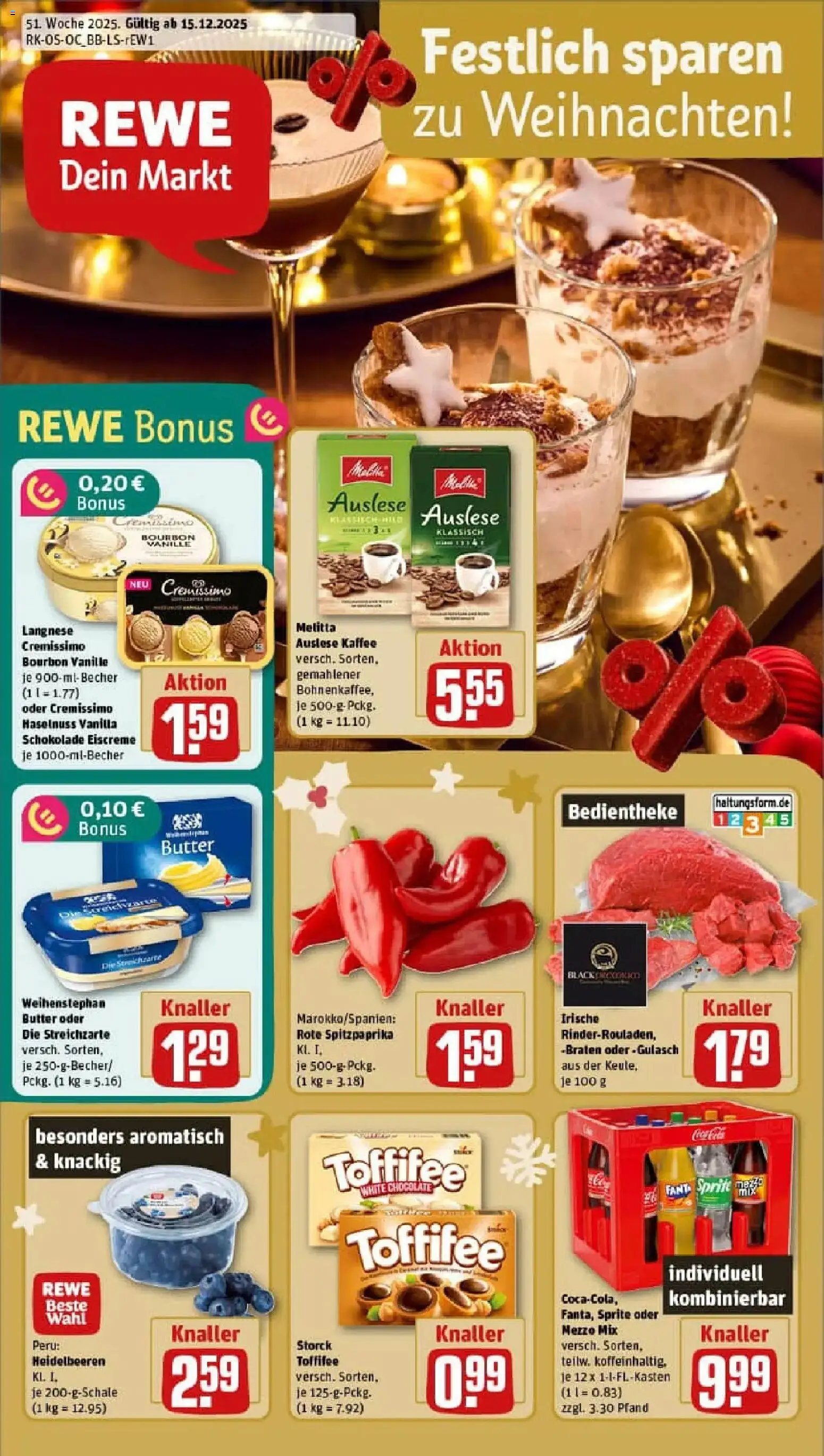 Vorschau von dem Prospekt des Geschäftes Rewe, gültig ab dem 15.12.2025
