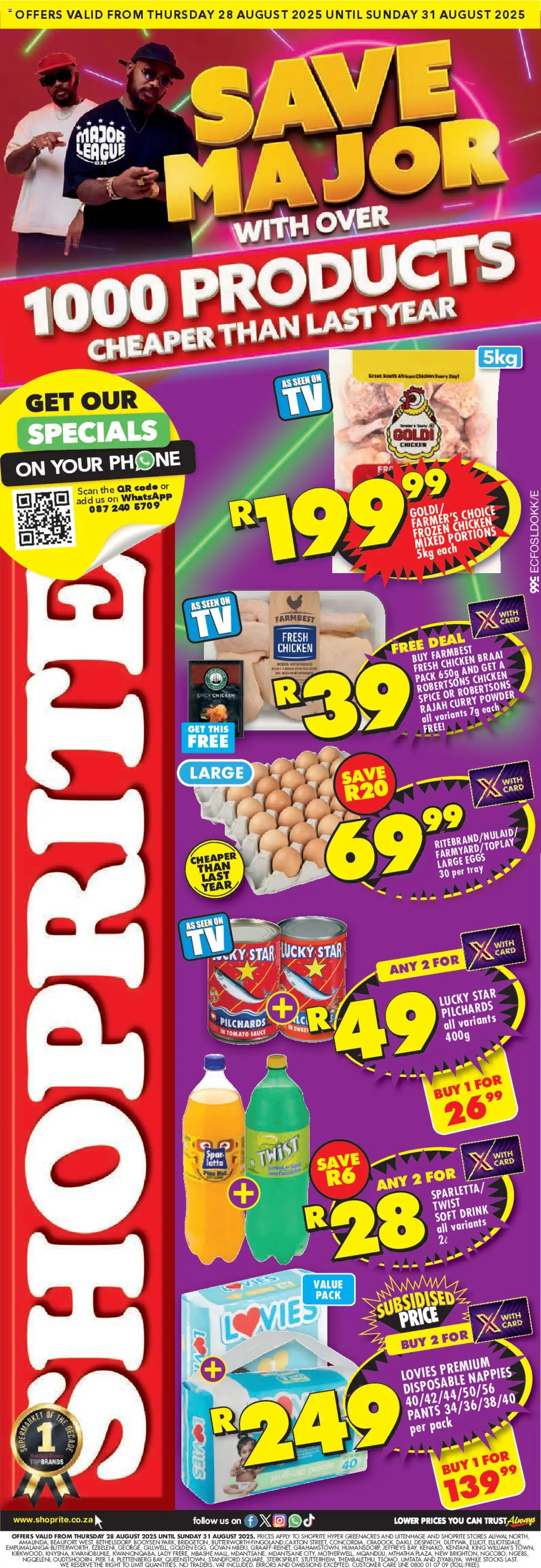 Shoprite Eastern Cape - Major League Deals Exclusive 28/08 - 31/08/2025 >> Catalogue