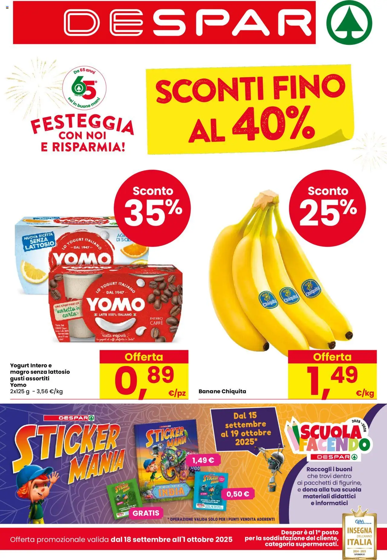 Volantino Despar valido da 18/09/2025 numero di pagina 1