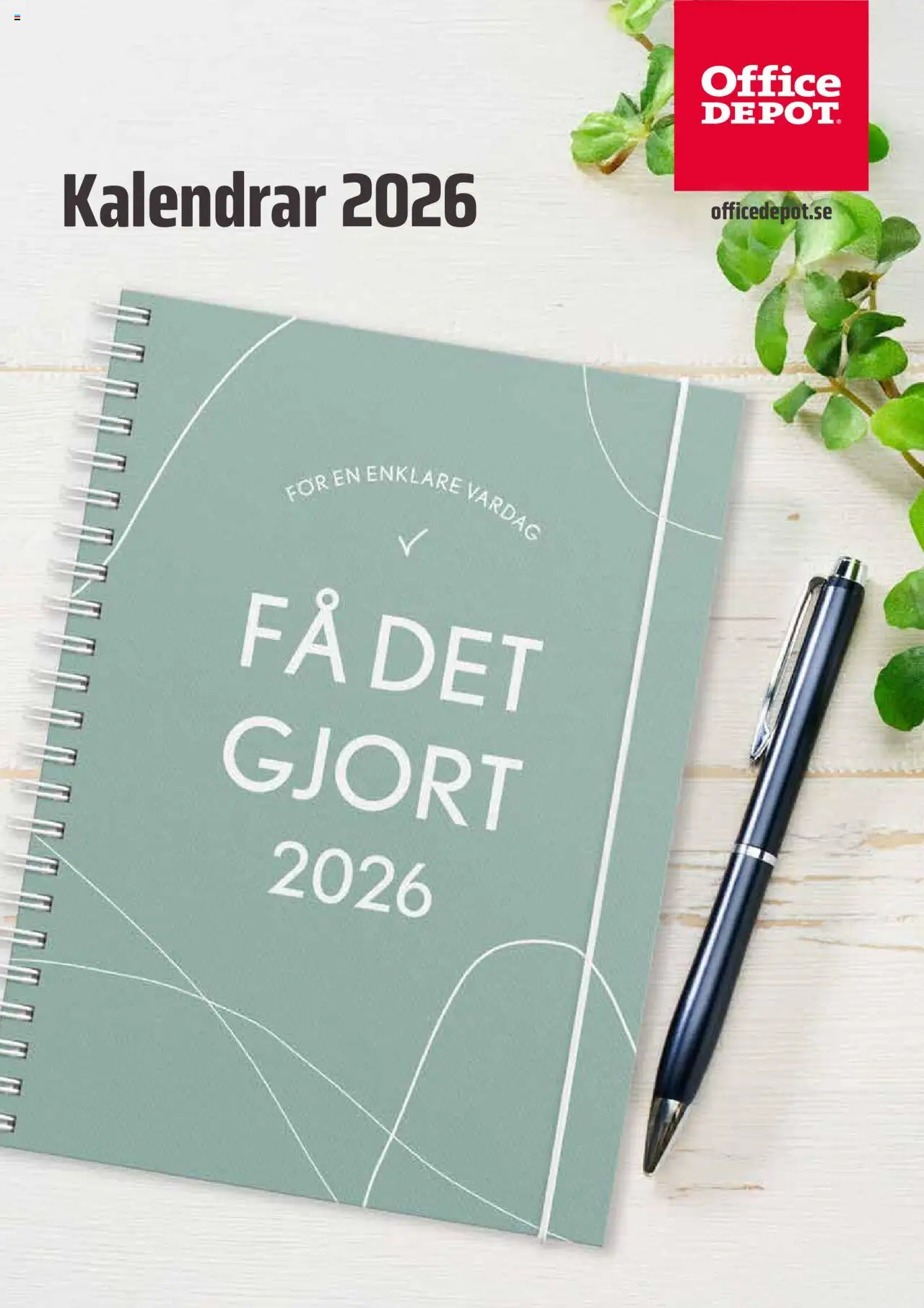 Aktuella reklamblad Office Depot - Kalender är giltig 08/09 2025 > Veckans Erbjudanden gäller från 08/09/2025 till sidnummer 1