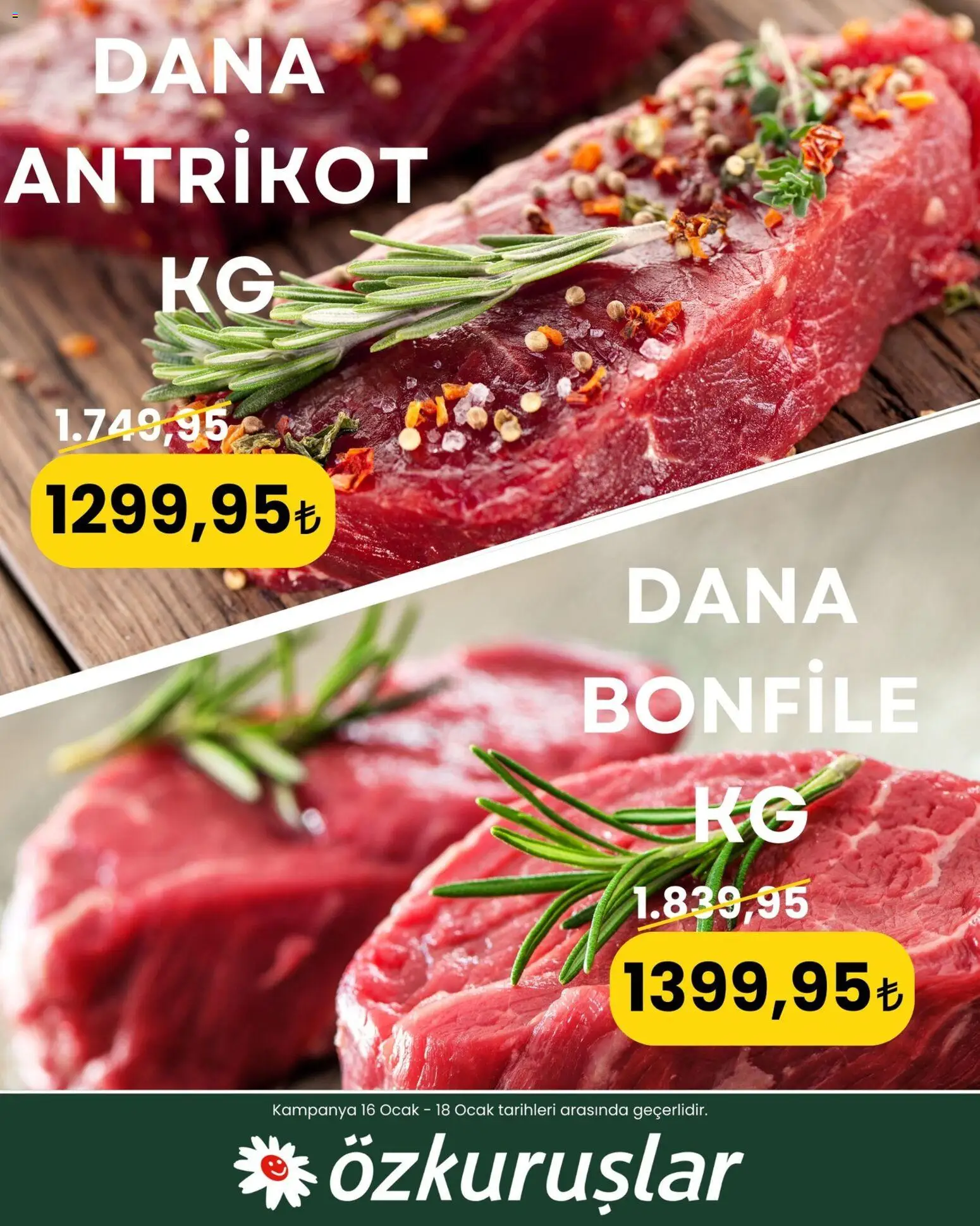 Özkuruşlar Kasap 16.01.2026 - Broşürünün önizlemesi