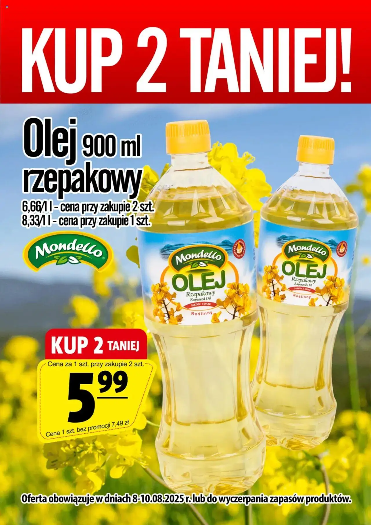 Prim Market Promocja - Olej Rzepakowy od 08.08.2025 - Nowa Gazetka - Numer strony 1