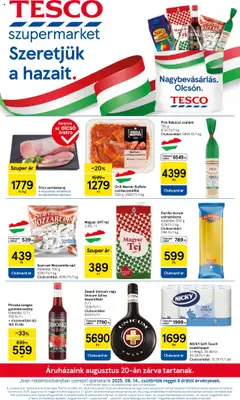 Tesco - Szupermarket akciós újság megtekintése, amely érvényes 2025.08.14.-től