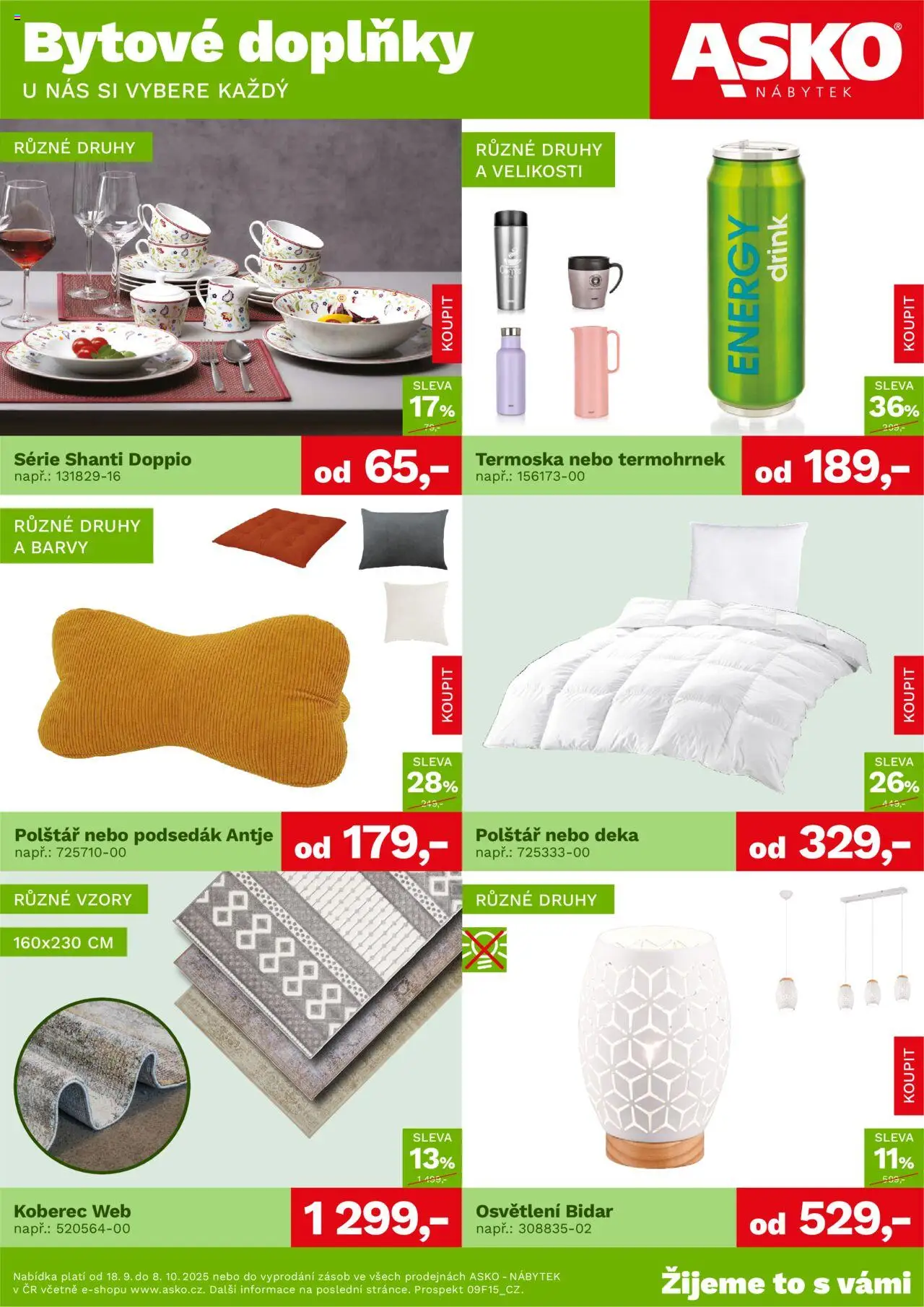  ASKO nábytek Leták - Bytové doplňky za skvělé ceny (18.09.2025 - 08.10.2025)