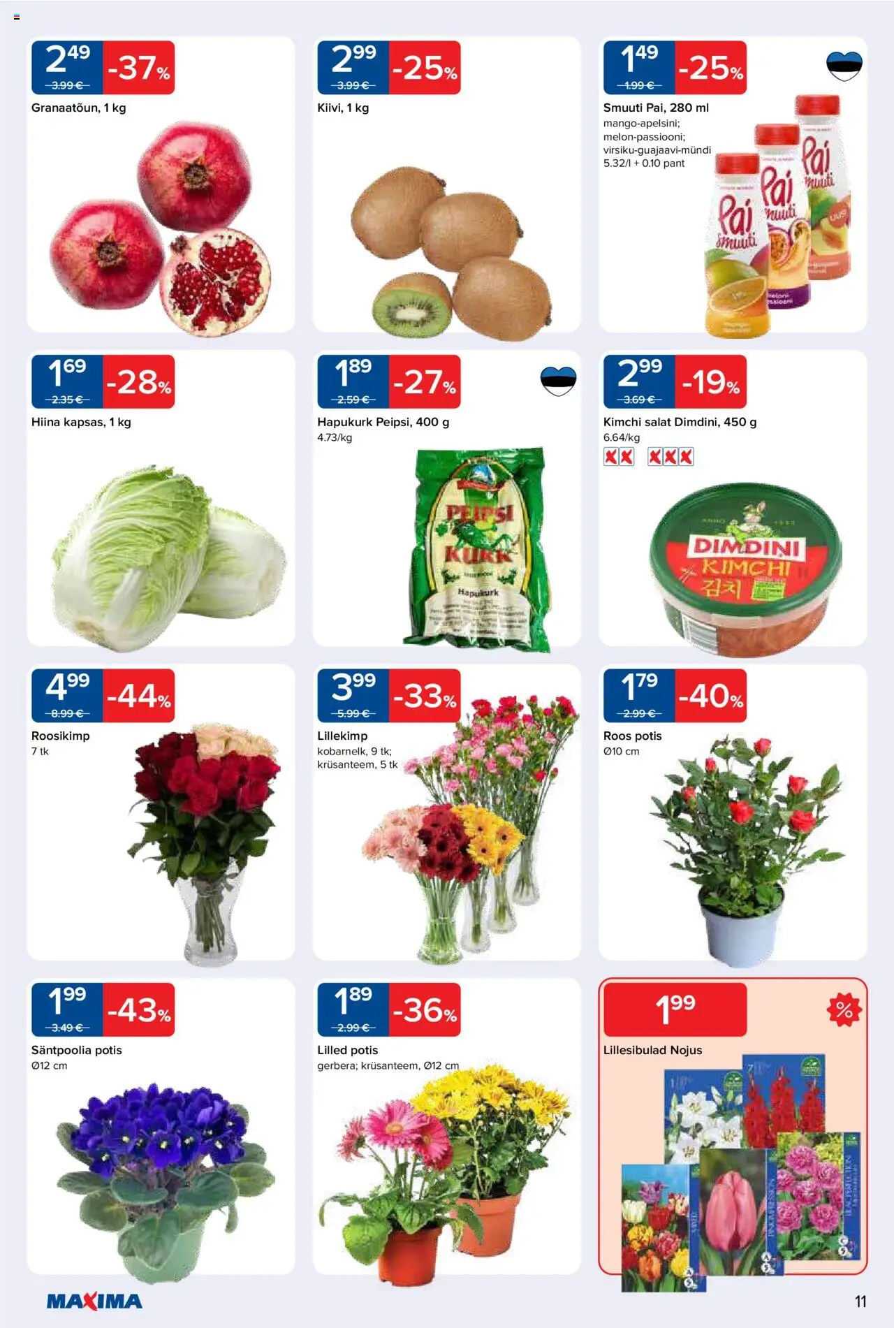 Maxima kliendilehe eelvaade alates 2025.10.21