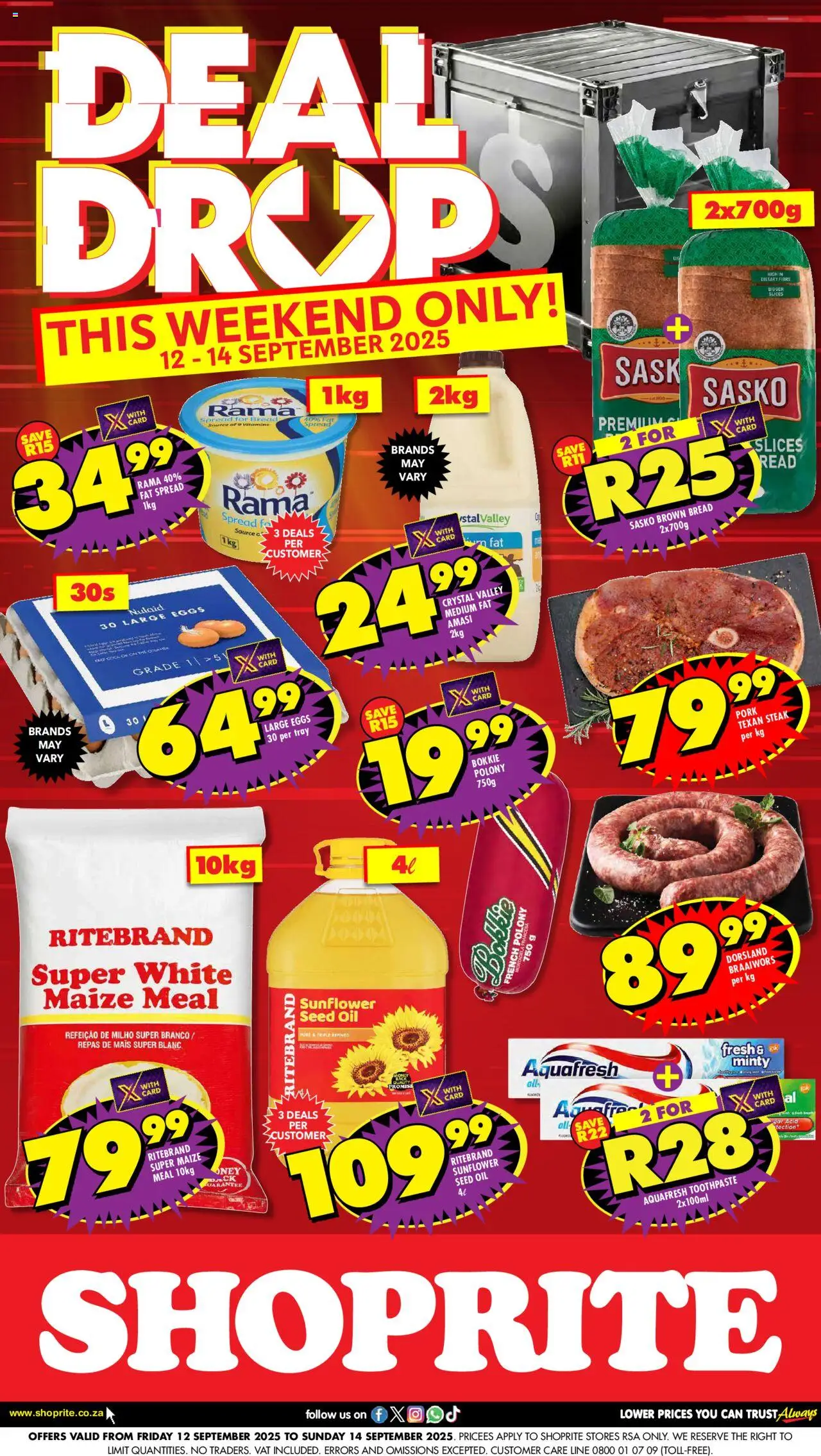 Shoprite Deal Drop 12/09 - 14/09/2025 >> Catalogue
