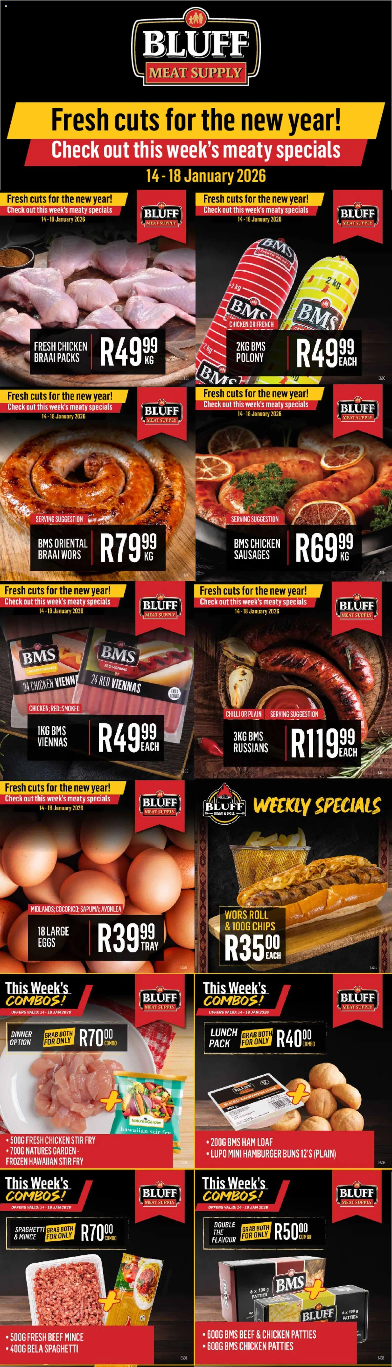 Preview of Bluff Meat Supply flyer valid from 14/01/2026