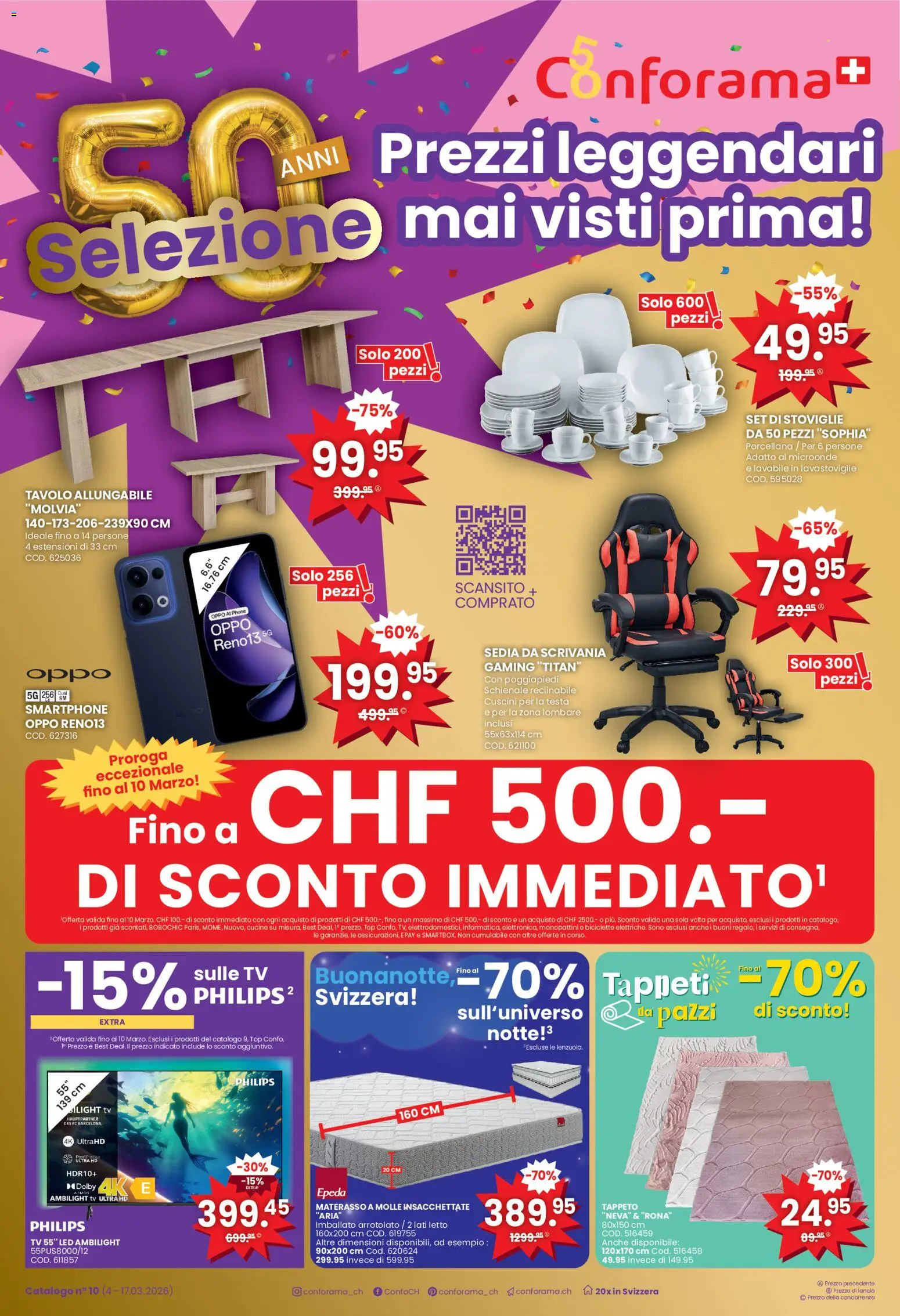 Vorschau des Merkblatts Conforama aktionen Selezione vom Shop Conforama gültig von 04.03.2026 bis 17.03.2026