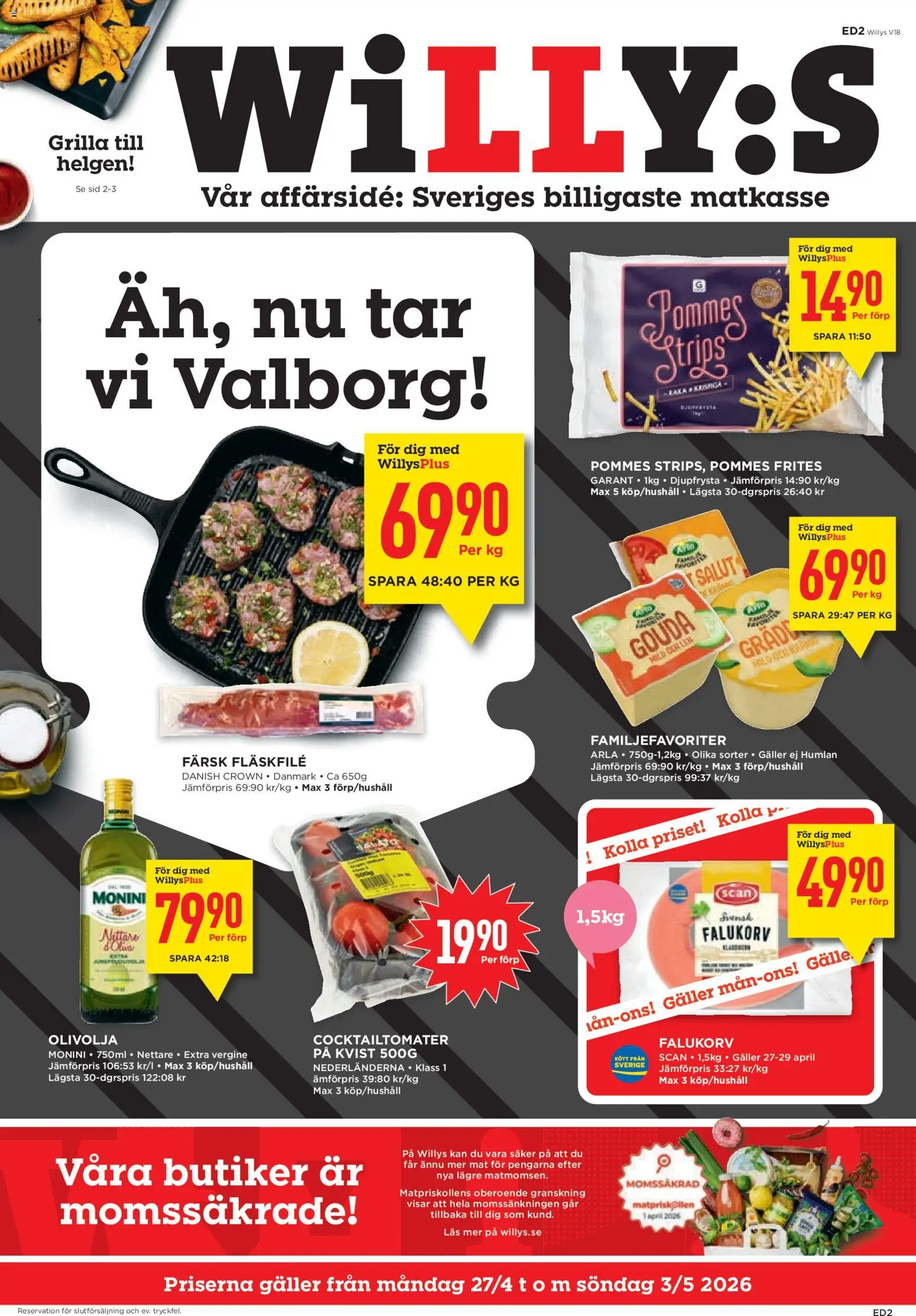 Förhandsgranska reklamblad Willys erbjudanden från butik Willys gäller från 27/04/2026