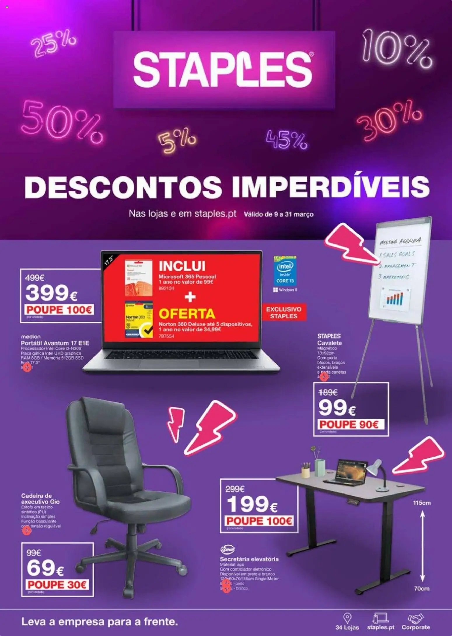 Pré-visualização do folheto da loja Staples válida a partir de 09/03/2026