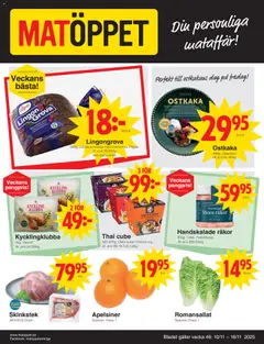 Förhandsgranska reklamblad Aktuella reklamblad Matöppet från butik Matöppet gäller från 10/11/2025