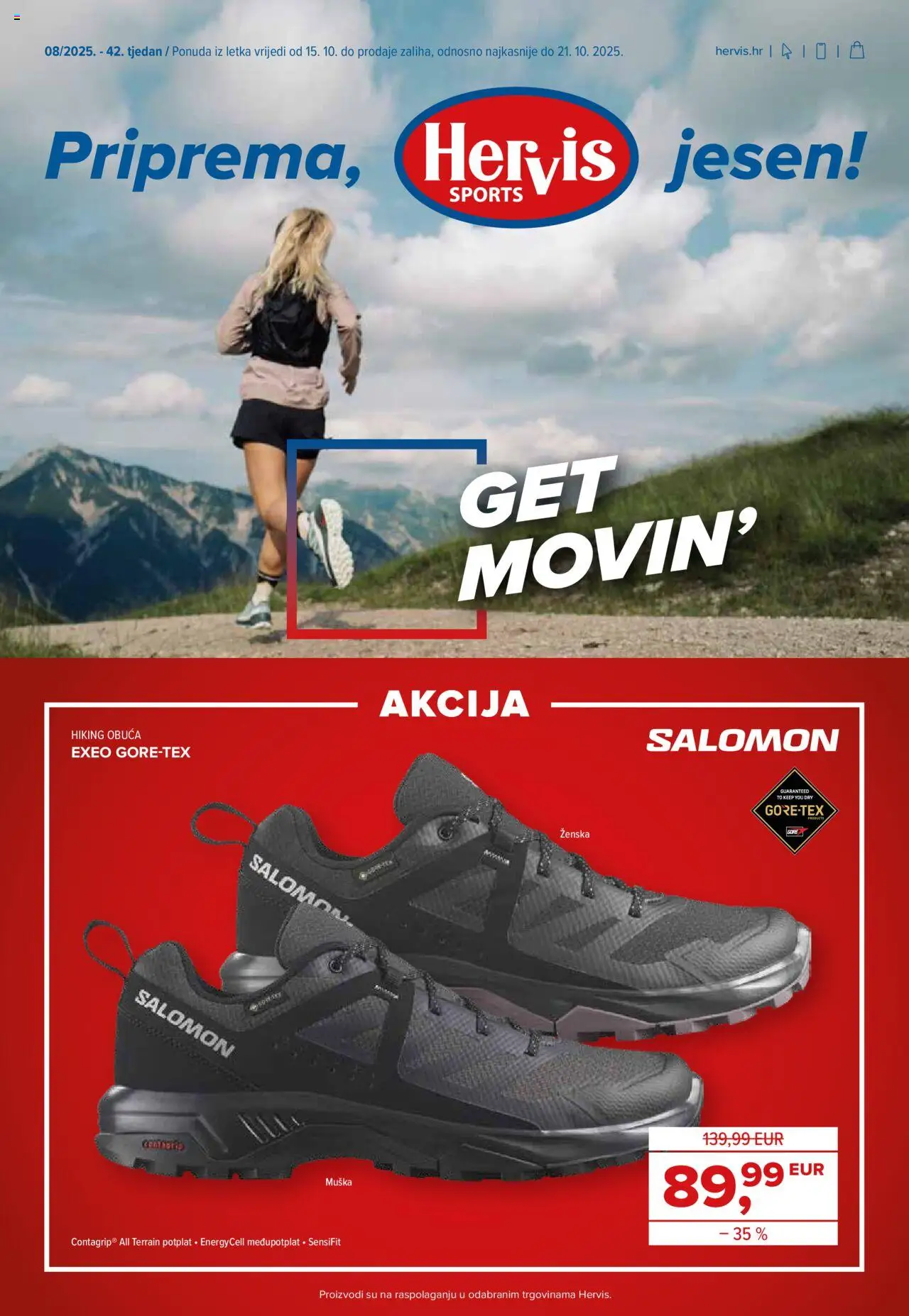 Pregled letka Katalog trgovine Hervis vrijedi od 15.10.2025