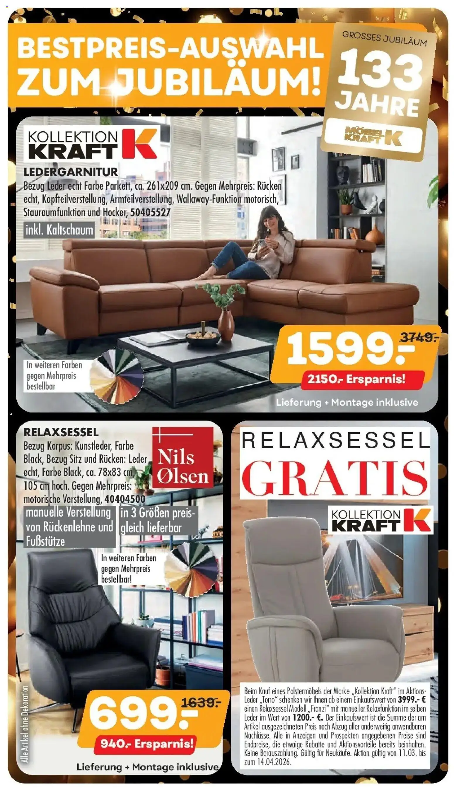 Vorschau von dem Prospekt des Geschäftes Möbel Kraft, gültig ab dem 11.03.2026